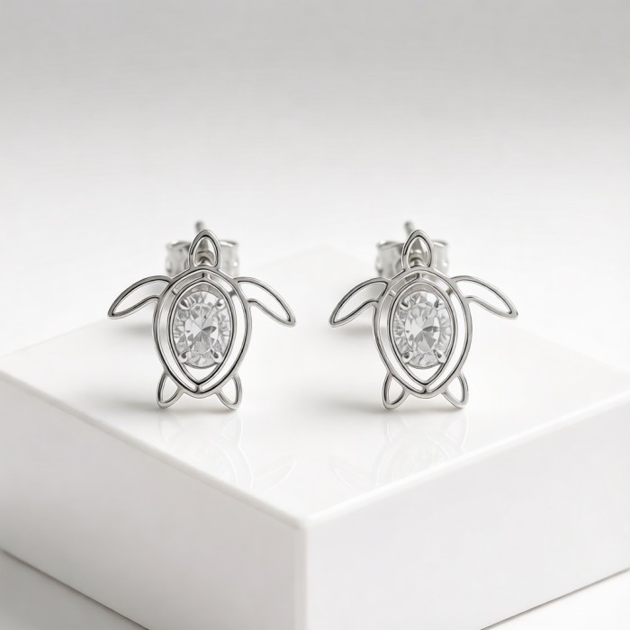 Emperor Penguin Pavé Earrings | 925 Silver | CZ / Moissanite | ODM | Hengdian Silver