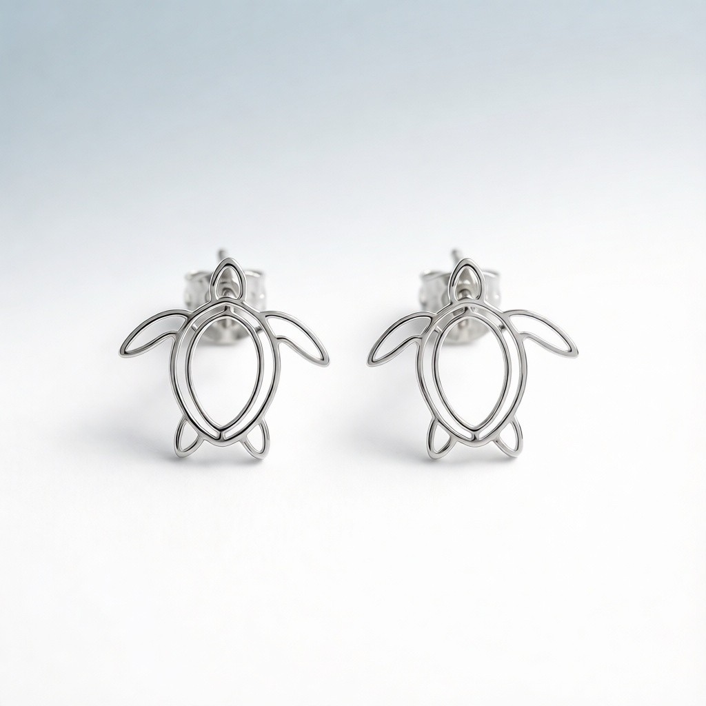 Emperor Penguin Stone Pavé earrings scene rendering 3