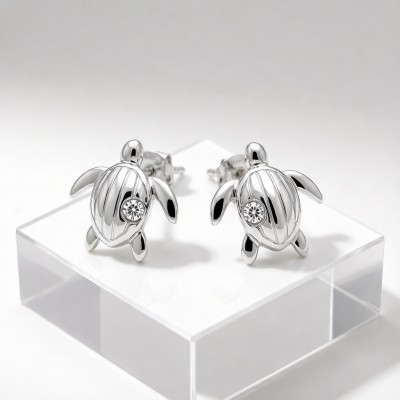 Emperor Penguin Line Earrings | for Bridesmaid Sets | 925 Silver | CZ / Moissanite | Hengdian Silver