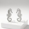 Tiger-tail Seahorse Relief Earrings | 925 Silver | CZ / Moissanite | Bespoke | Hengdian Silver