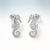 Tiger-tail Seahorse Relief Earrings | 925 Silver | CZ / Moissanite | Bespoke | Hengdian Silver