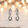 Tiger-tail Seahorse Pavé Earrings | Hengdian Silver | 925 Silver | CZ / Moissanite