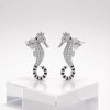 Tiger-tail Seahorse Pavé Earrings | Hengdian Silver | 925 Silver | CZ / Moissanite