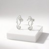 Tiger-tail Seahorse Line Earrings | for Personalized Gifts | 925 Silver | CZ / Moissanite