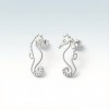 Tiger-tail Seahorse Line Earrings | for Personalized Gifts | 925 Silver | CZ / Moissanite