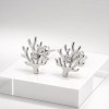 Staghorn Coral Relief Earrings | for Ocean Lovers | 925 Silver | CZ / Moissanite | Hengdian Silver