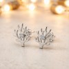 Staghorn Coral Relief Earrings | for Ocean Lovers | 925 Silver | CZ / Moissanite | Hengdian Silver