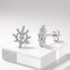 Staghorn Coral Pavé Earrings | 925 Silver | CZ / Moissanite | for Daily Wear | Hengdian Silver