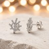 Staghorn Coral Pavé Earrings | 925 Silver | CZ / Moissanite | for Daily Wear | Hengdian Silver