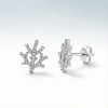 Staghorn Coral Pavé Earrings | 925 Silver | CZ / Moissanite | for Daily Wear | Hengdian Silver