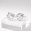 Staghorn Coral Line Earrings | OEM ODM | for Beach Weddings | 925 Sterling Silver | CZ / Moissanite