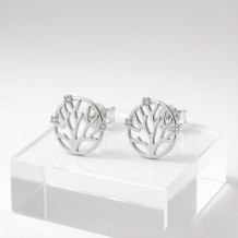 Staghorn Coral Line Earrings | OEM ODM | for Beach Weddings | 925 Sterling Silver | CZ / Moissanite