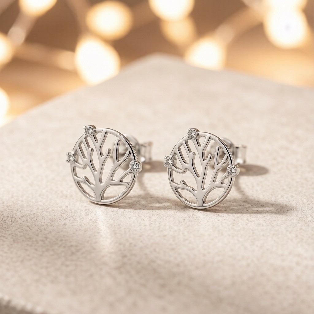 Staghorn Coral Minimalist Line earrings detail view