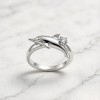 Baiji Dolphin Relief Rings | for Conservation Gifts | 925 Silver | CZ / Moissanite | Hengdian Silver