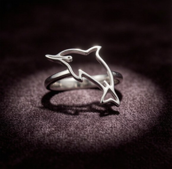 Baiji Dolphin Line Rings | 925 Sterling Silver | CZ / Moissanite | Bespoke | Hengdian Silver