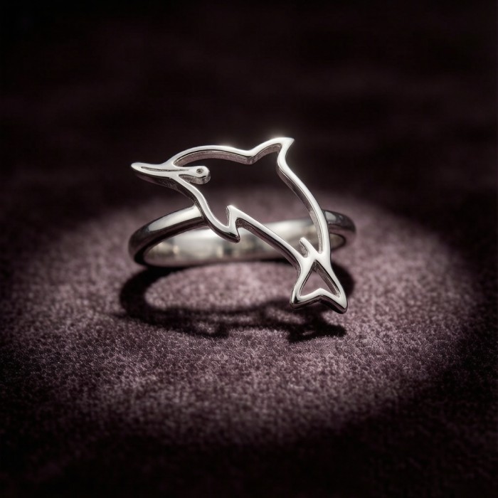 Baiji Dolphin Line Rings | 925 Sterling Silver | CZ / Moissanite | Bespoke | Hengdian Silver
