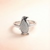 Emperor Penguin Pavé Rings | OEM ODM | for Coastal Chic | 925 Sterling Silver | CZ / Moissanite