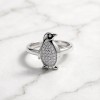 Emperor Penguin Pavé Rings | OEM ODM | for Coastal Chic | 925 Sterling Silver | CZ / Moissanite