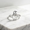 Emperor Penguin Line Rings | for Personalized Gifts | 925 Silver | CZ / Moissanite | Hengdian Silver