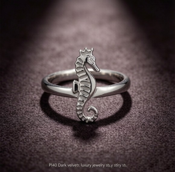 Tiger-tail Seahorse Relief Rings | for Ocean Lovers | 925 Silver | CZ / Moissanite | Hengdian Silver