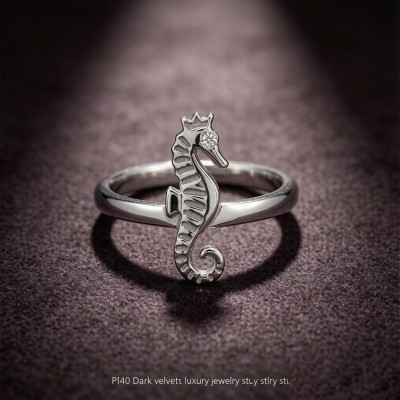 Tiger-tail Seahorse Relief Rings | for Ocean Lovers | 925 Silver | CZ / Moissanite | Hengdian Silver