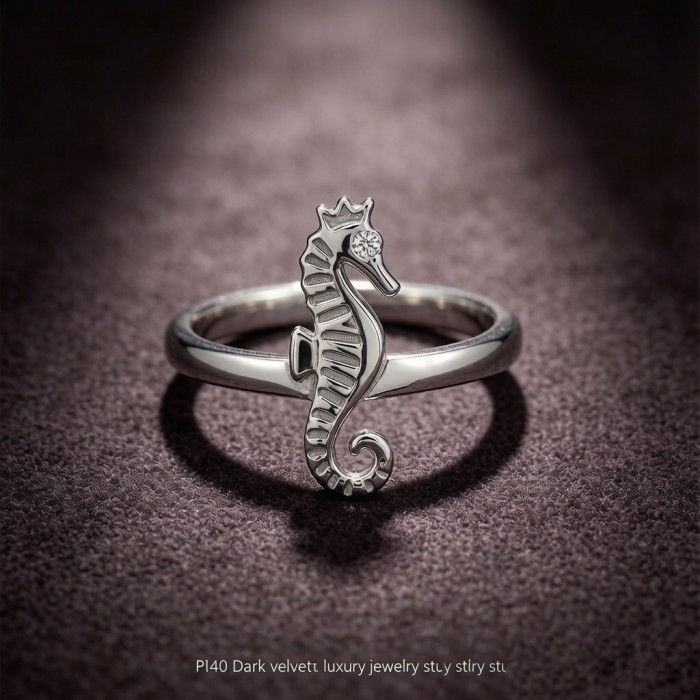 Tiger-tail Seahorse Relief Rings | for Ocean Lovers | 925 Silver | CZ / Moissanite | Hengdian Silver
