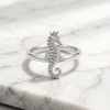 Tiger-tail Seahorse Relief Rings | for Ocean Lovers | 925 Silver | CZ / Moissanite | Hengdian Silver