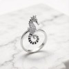 Tiger-tail Seahorse Pavé Rings | 925 Sterling Silver | CZ / Moissanite | Bespoke | Hengdian Silver