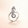 Tiger-tail Seahorse Pavé Rings | 925 Sterling Silver | CZ / Moissanite | Bespoke | Hengdian Silver