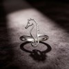 Tiger-tail Seahorse Line Rings | Hengdian Silver | for Beach Weddings | 925 Silver | CZ / Moissanite
