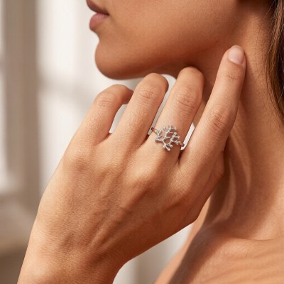 Staghorn Coral Pavé Rings | for Statement Looks | 925 Silver | CZ / Moissanite | Hengdian Silver