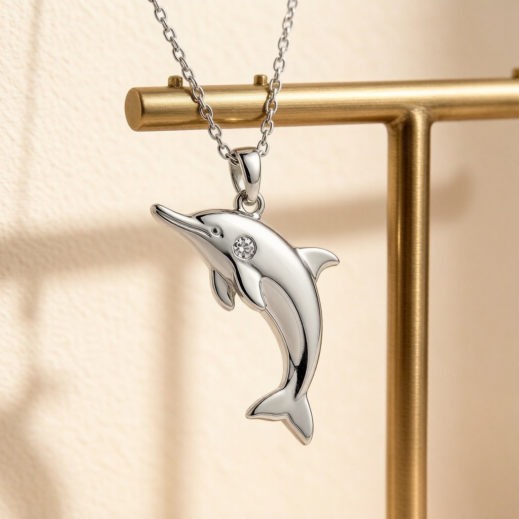 Baiji Dolphin Layered Relief necklaces detail view