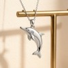 Baiji Dolphin Relief Necklaces | for Anniversary Gifts | 925 Sterling Silver | CZ / Moissanite
