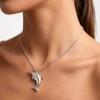 Baiji Dolphin Relief Necklaces | for Anniversary Gifts | 925 Sterling Silver | CZ / Moissanite