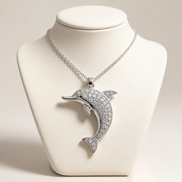 Baiji Dolphin Pavé Necklaces | 925 Silver | CZ / Moissanite | ODM | Hengdian Silver