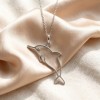 Baiji Dolphin Line Necklaces | for Bridesmaid Sets | 925 Silver | CZ / Moissanite | Hengdian Silver