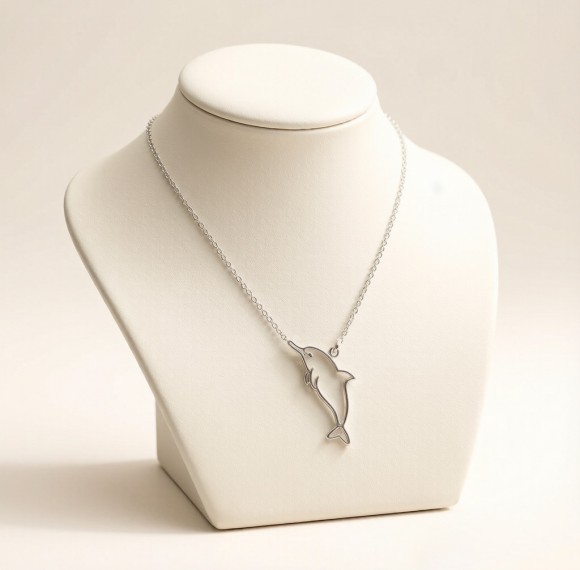 Baiji Dolphin Line Necklaces | for Bridesmaid Sets | 925 Silver | CZ / Moissanite | Hengdian Silver