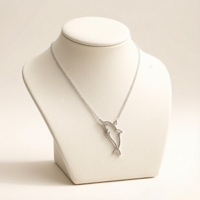 Baiji Dolphin Line Necklaces | for Bridesmaid Sets | 925 Silver | CZ / Moissanite | Hengdian Silver