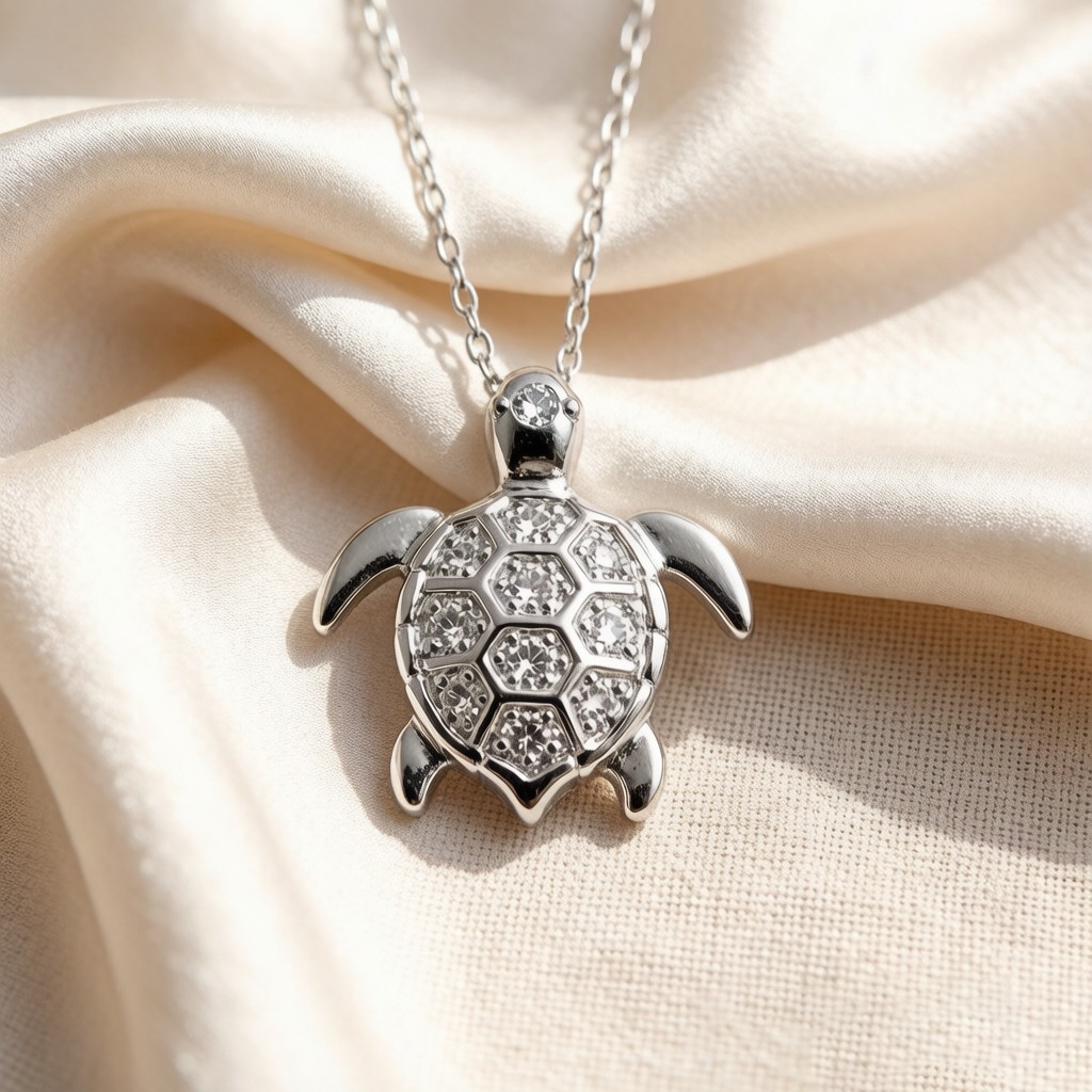 Hawksbill Turtle Ocean Pendant necklaces scene rendering 3
