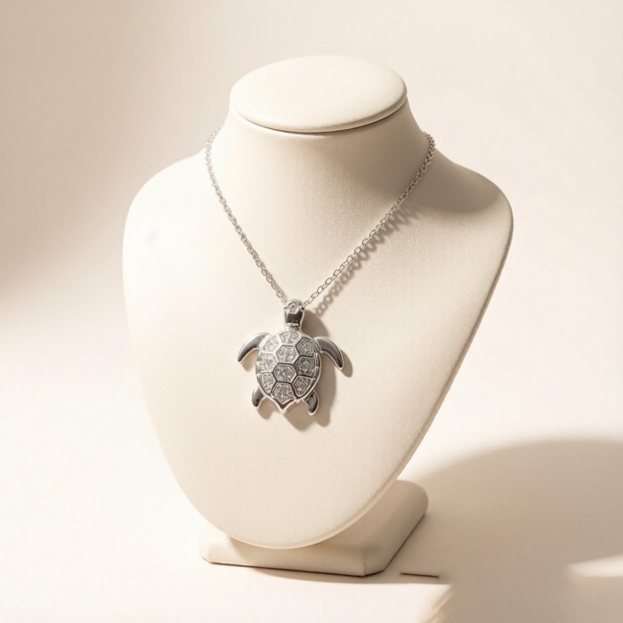Hawksbill Turtle Pendant Necklaces | 925 Silver | CZ / Moissanite | Bespoke | Hengdian Silver