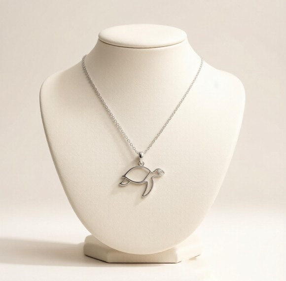 Hawksbill Turtle Pendant Necklaces | Hengdian Silver | 925 Silver | CZ / Moissanite