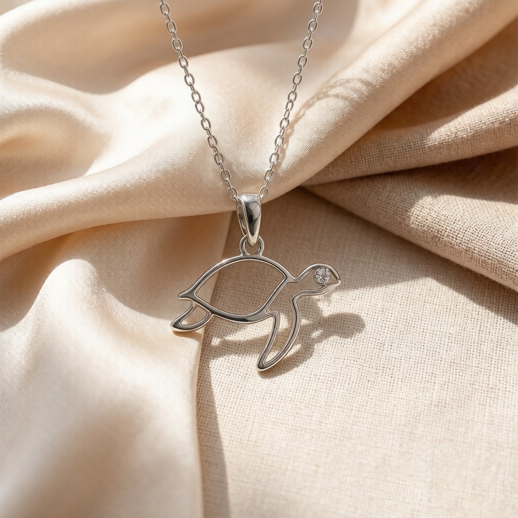 Hawksbill Turtle Ocean Pendant necklaces scene rendering 3