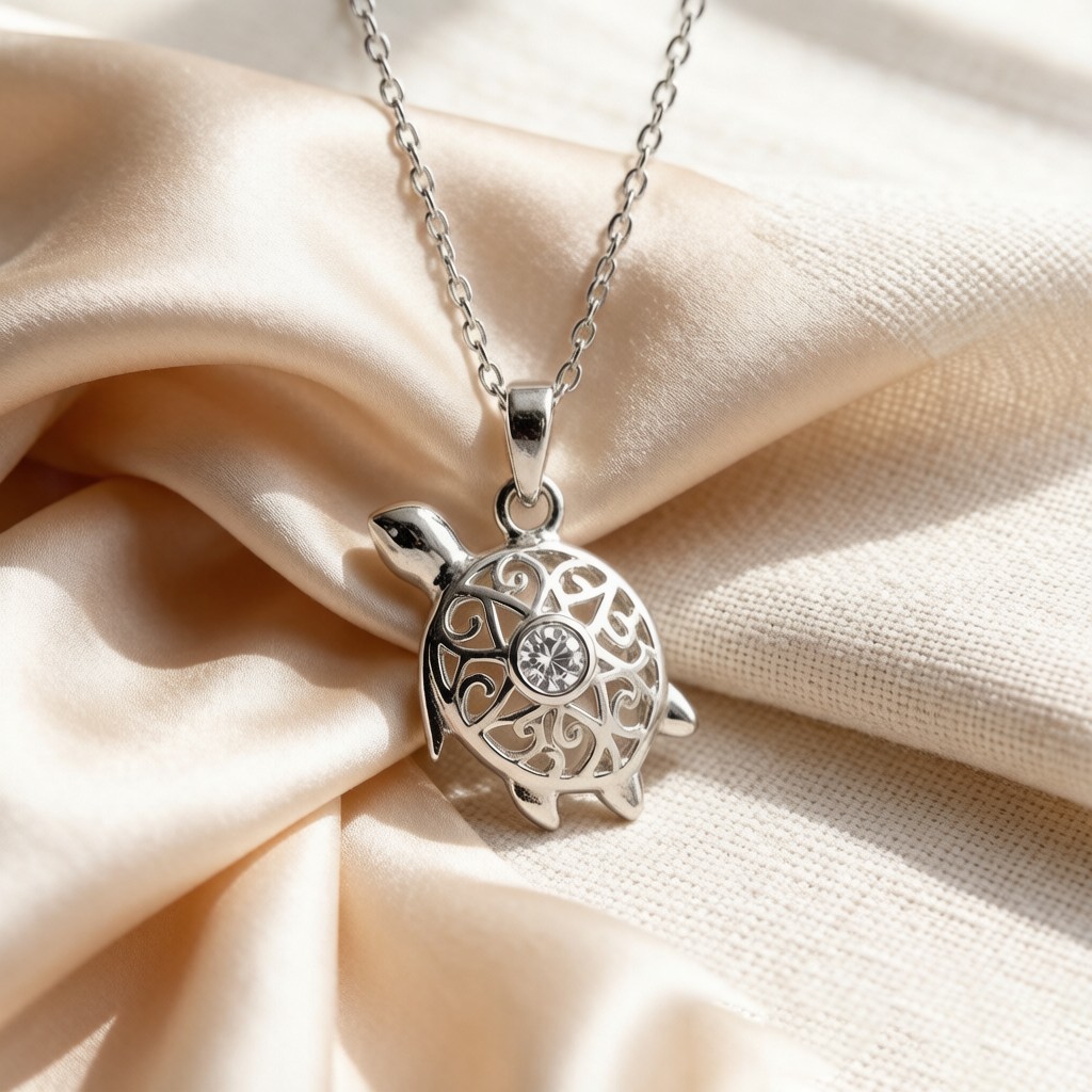 Hawksbill Turtle Ocean Pendant necklaces scene rendering 3