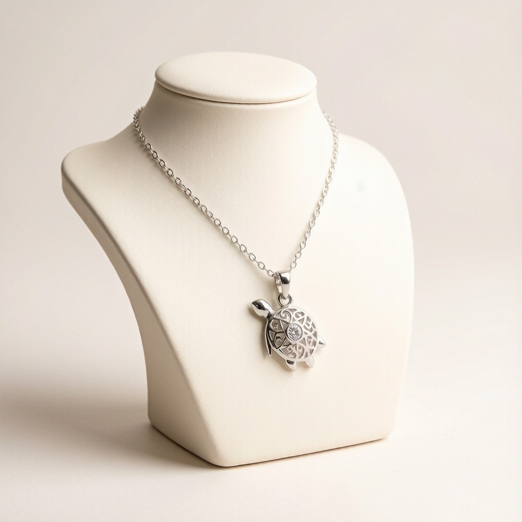 Personalized 925 Sterling Silver Hawksbill Turtle Pendant Necklaces