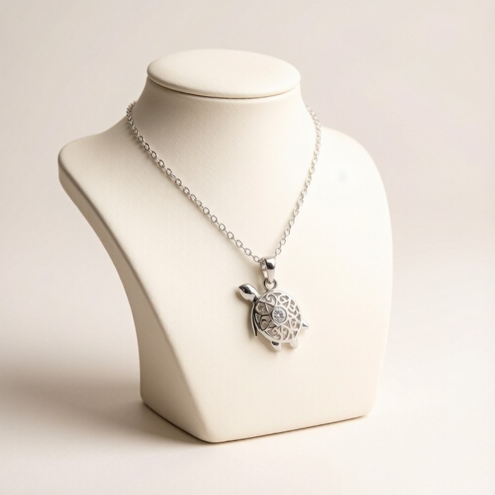 Hawksbill Turtle Pendant Necklaces | for Personalized Gifts | 925 Silver | CZ / Moissanite