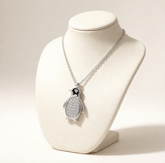 Emperor Penguin Pendant Necklaces | 925 Silver | CZ / Moissanite | Hengdian Silver