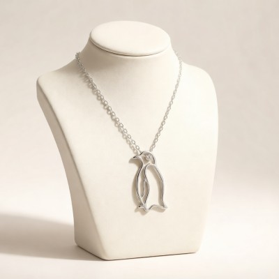 Emperor Penguin Pendant Necklaces | 925 Silver | CZ / Moissanite | for Daily Wear | Hengdian Silver