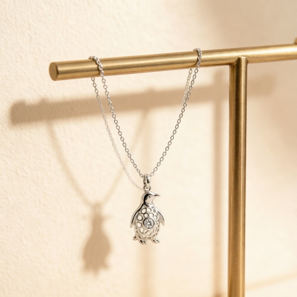 Emperor Penguin Ocean Pendant necklaces detail view