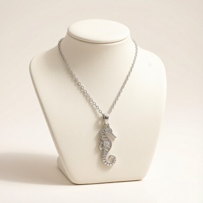 Tiger-tail Seahorse Relief Necklaces | 925 Silver | CZ / Moissanite | Hengdian Silver