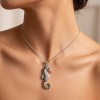 Tiger-tail Seahorse Pavé Necklaces | 925 Silver | CZ / Moissanite | Hengdian Silver